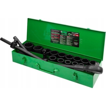 ROCKFORCE Schlagschraubenschlüssel / WMC ROCKFORCE Schlagschraubenschlüssel-Set, 21-teilig, 3/4", 12-kant, 17–50 mm