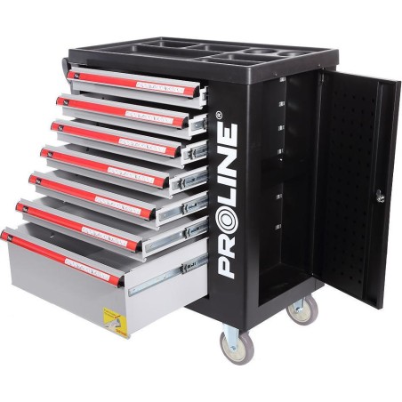 Pro-Line Werkzeugschrank mit 7 Schubladen, 79 x 49 x 101 cm, mit 211 Einlegeteilen, Pro-Line