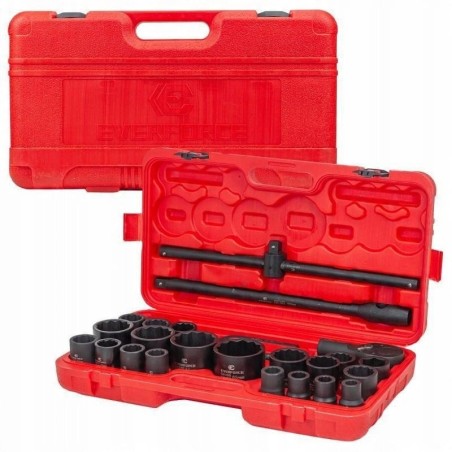26-teiliges Schlagwerkzeugset, 3/4" (17–50 mm) und 1" (55–65 mm) (12-kant)