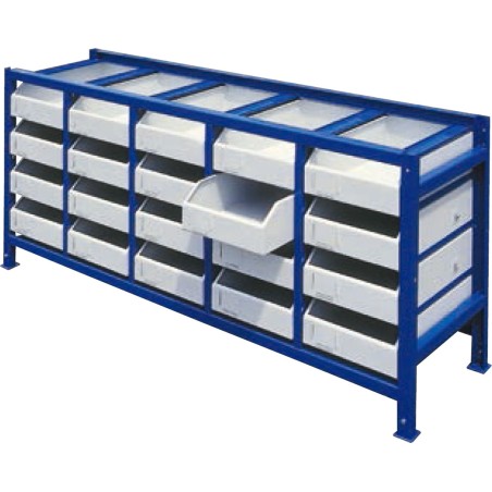 Meva Werkstattregal für Teile und Werkzeuge mit Schubladen und Behältern, 21-teiliges Set