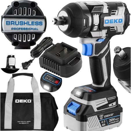 Deko-Schlagschrauber BRUSHLESS-AKKU-SCHLAGSCHRAUBER 1/2" RADMUTTERSCHRAUBER 800 NM DEKO-AKKU