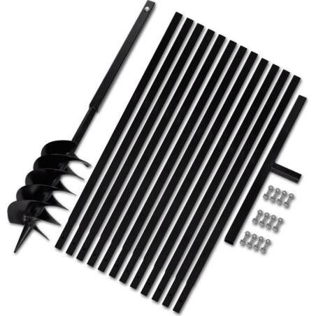 vidaXL Erdbohrer mit Griff, 150 mm, mit Verlängerungsrohr, 13 m, Stahl