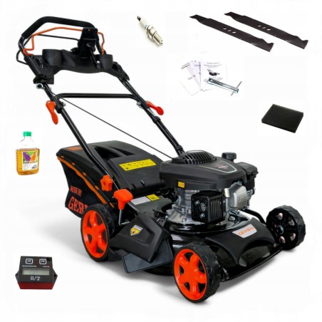 LEISTUNGSSTARKER BENZINRasenmäher, 42 cm Schnittbreite, GERMAN 7 PS, 11-in-1 + Betriebsstundenzähler