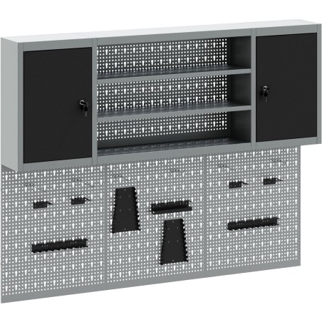 vidaXL Werkzeugschrank-Set, 6-teilig, schwarz und grau, Stahl