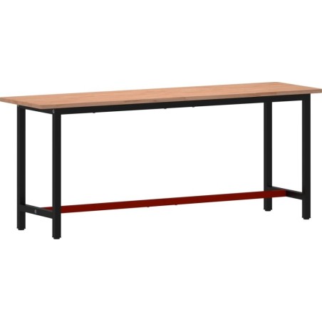 vidaXL Arbeitstisch, 200 x 55 x 81,5 cm, massives Buchenholz und Metall