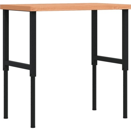 vidaXL vidaXL Arbeitstisch, 100 x 60 x (73–99,5) cm, rechteckig, Buchenholz