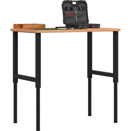 vidaXL vidaXL Arbeitstisch, 100 x 60 x (71,5–98) cm, rechteckig, Buchenholz