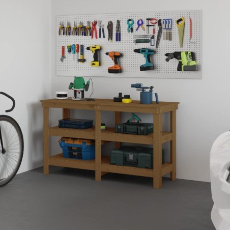 vidaXL vidaXL Arbeitstisch, honigbraun, 142,5 x 50 x 80 cm, Kiefernholz