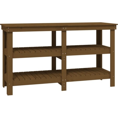 vidaXL vidaXL Arbeitstisch, honigbraun, 142,5 x 50 x 80 cm, Kiefernholz