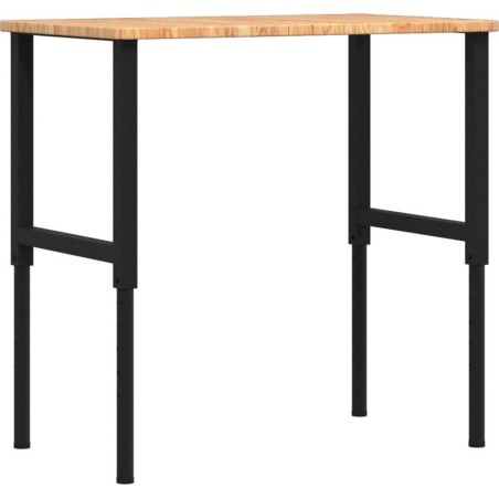 vidaXL vidaXL Arbeitstisch, hellbraun, 100 x 60 x (71,5–98) cm, Eichenholz