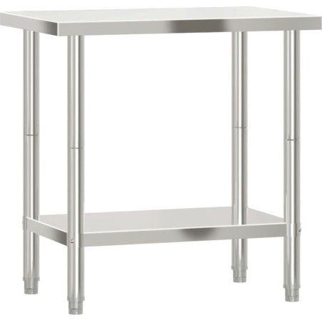 vidaXL Küchentisch, 82,5 x 55 x 85 cm, Edelstahl