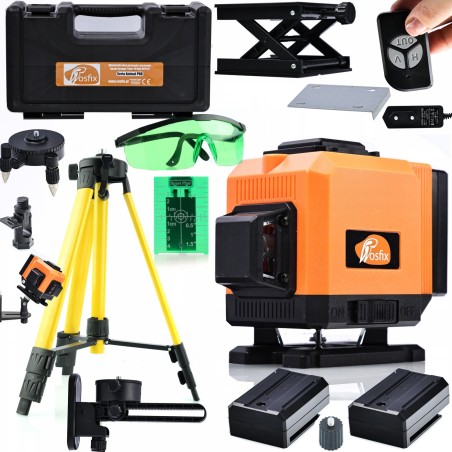 Rosfix LASER-Kreuzlinie, Wasserwaage, Rosfix Orange Tiger, Stativ 120 cm, 2 Akkus, Fernbedienung, Zielscheibe