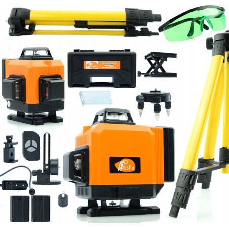 Rosfix LASER-Kreuzlinien-Wasserwaage 360 16L + Stativ + Schutzbrille
