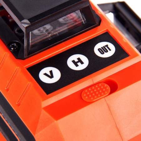 Heckermann Laser-Wasserwaage-Set Heckermann 16 Linien 4DH NEU + 4 m Messstab + Schutzbrille + Zielscheibe