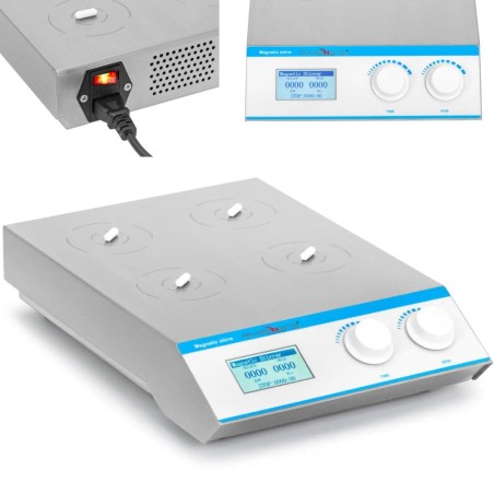 Magnetrührer für Laborzwecke, 4 x 1000 ml, 0–2400 U/min