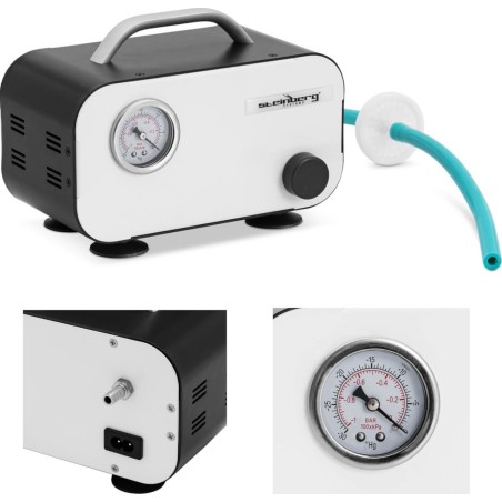 Steinberg Ölfreie Labor-Vakuumpumpe mit Manometer, 15 l/min, 30 W Ölfreie Labor-Vakuumpumpe mit Manometer