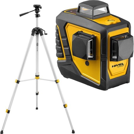 Nivel System Kreuzlinienlaser Nivel System CL3D-G 3x 360 (grüner Strahl) mit Kurbelstativ SJJ-M1 EX