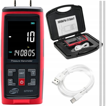 Differenzdruckmesser Druckmessgerät Unterdruckprüfer PC-Anwendung 1 bar