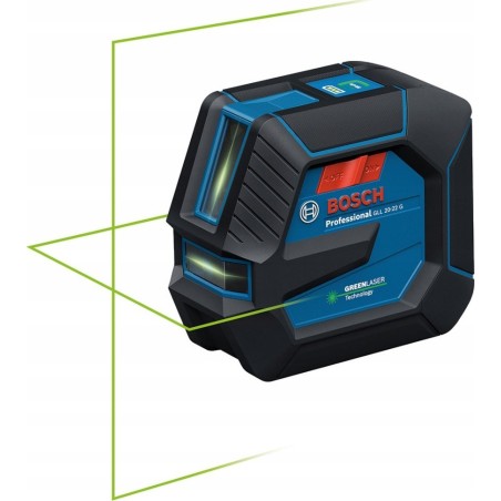 BOSCH.CROSS LASER GLL 20-22 G GREEN USB-C 1x BA 3,7 V 3,0 Ah XL + HOLDER LB 10 CASE