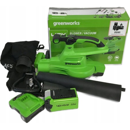 Greenworks 40 V Laubbläser/-sauger Greenworks GD40BVIIK2x Set mit Ladegerät + 2 Akkus à 2 Ah