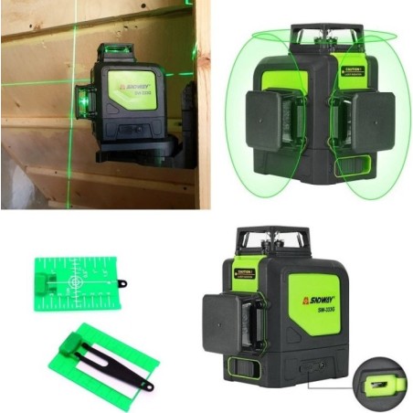 Sndway Sndway2 Laser-Nivelliergerät 3D, bis zu 30 m, grüner Strahl