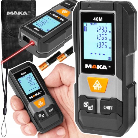 Farrot MAKA MK202 Laser-Entfernungsmesser [40 m] Digitaler Winkelmesser, Laser-Wasserwaage