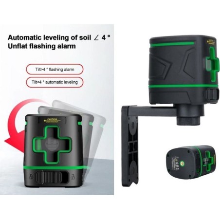 Sndway Sndway2 Laser-Kreuzlinien-Nivelliergerät bis 15 m, grüner Strahl