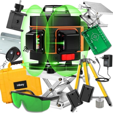LASER-WASSERWAAGE 4D-WASSERWAAGE MIT 16 KREUZLINIEN, 360°-LASER, SET MIT STATIV