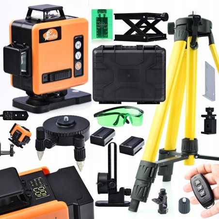 Rosfix LASER-Kreuzlinienlaser mit Display, 2 Akkus, Stativ, Neigungsmesser