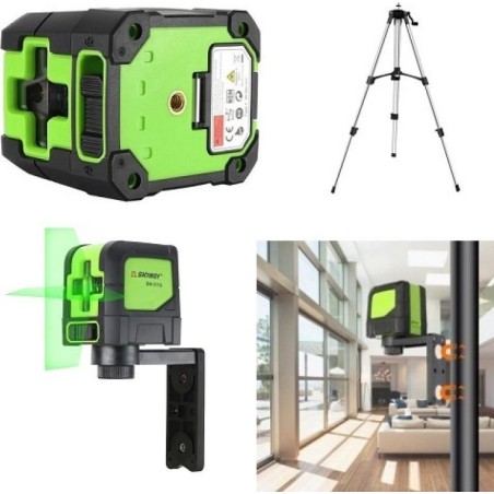 Sndway Sndway2 Laser-Kreuzlinien-Nivelliergerät bis 20 m, grüner Strahl