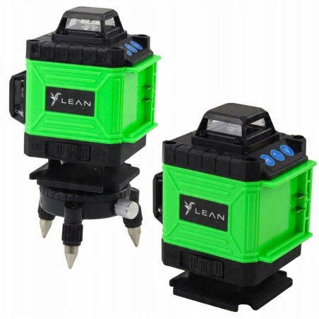 4D-Laser-Nivelliergerät mit 16 Linien, Tasche, 2 Akkus, grün