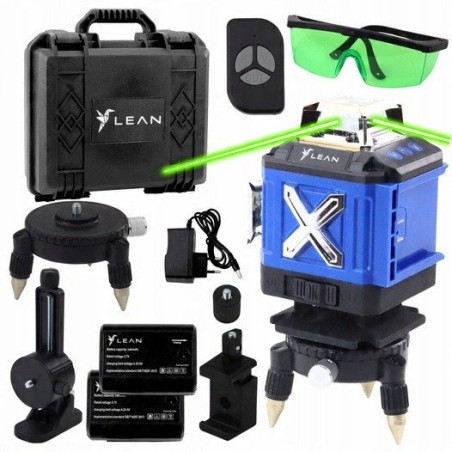 4D-Laser-Nivelliergerät mit 16 Linien, Koffer, 2 Akkus, blau