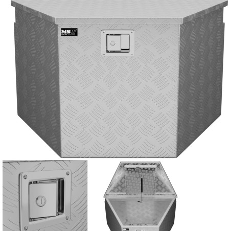 MSW Transport-Werkzeugkasten aus Aluminium, abschließbar, 150 l, 81,5 x 47,5 x 46 cm Transport-Werkzeugkasten a
