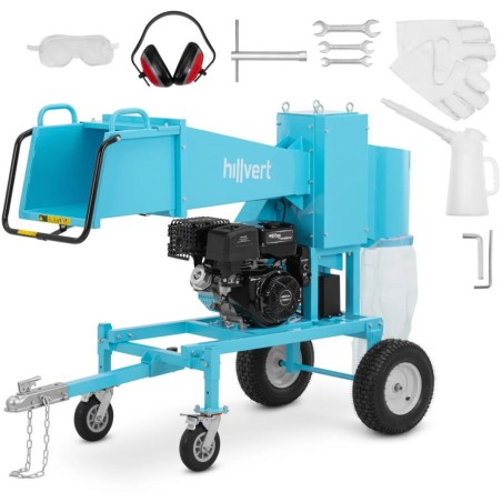 Benzinbetriebener Holzspalter für Äste mit einem Durchmesser von 12 cm, 6,5 l, 18 PS, Hillvert