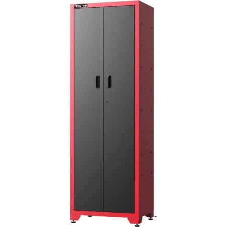 DoggyDolly Feistos Werkstattausstattung Hoher Schrank mit Flügeltüren Juno Solo Rot/Schwarz 66x46x198 cm