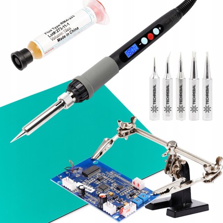 Techrebal – LEISTUNGSSTARKER, PRÄZISER LÖTLÖTSTIFT 60 W MIT DRITTER HAND UND LÖTSPITZEN