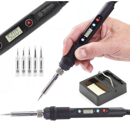 Set „Black Cowboy“ Präzisionslötkolben TBC80W LCD 80 W + 5 Spitzen + Schwamm