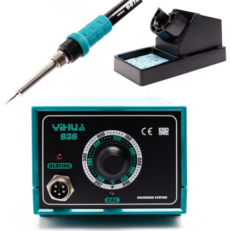 Yihua 936 Lötstation mit Lötspitze, Set mit Lötmatte, Zinn und Techrebal-Absaugvorrichtung