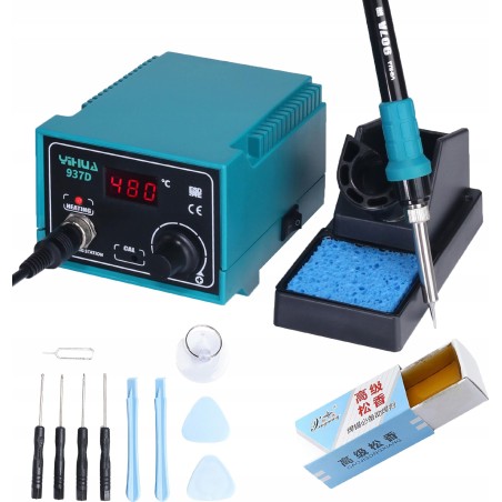 Techrebal Lötstation Yihua 937D + GSM-Werkzeugset 10-in-1 + Paste / Kolophonium zum Schutz vor Oxidation