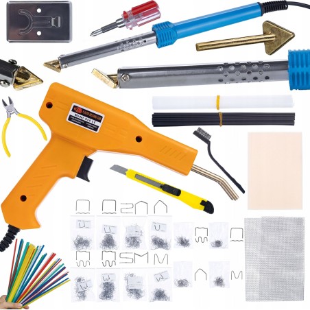 Rosfix Lötkolben BLUE LARK 80 W + Heftgerät mit 200 Heftklammern + 800 Heftklammern + Klebstoff-Set