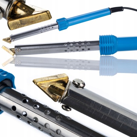 Rosfix Lötkolben und Bügeleisen BLUE LARK 80 W + Heftgerät mit 200 Heftklammern + 800 Heftklammern + Klebestoff