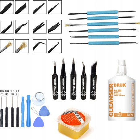 Techrebal Lötstation 937D + 5 schwarze Lötspitzen, Set 13