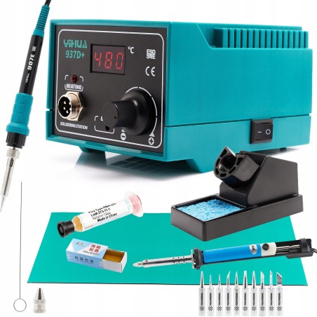 Techrebal LEISTUNGSSTARKER LÖTLÖTFEN 937D+ MIT ABSAUGUNG, SPITZEN UND UNTERLAGE