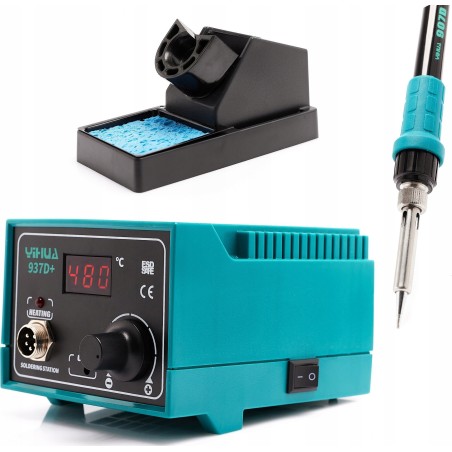 Techrebal LEISTUNGSSTARKER LÖTLÖTFEN 937D+ MIT ABSAUGUNG, SPITZEN UND UNTERLAGE