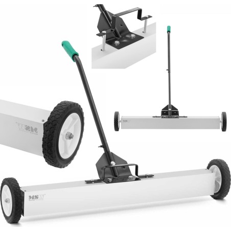 MSW Magnetkehrbesen zum Aufsammeln von Nagelspänen, auf Rädern, Breite 90 cm Magnetkehrbesen zum Aufsammeln