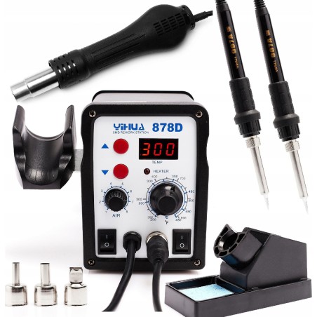 Techrebal Set: Lötstation Yihua 878D + Ersatzlötkolben 907A