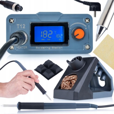 Rosfix Lötstation-Set für T12-Spitzen, OLED-Display, 3x T12-Spitzen, Silikonmatte