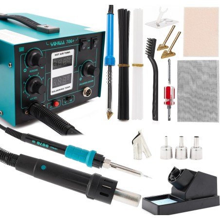 2-in-1-Lötstation Yihua 706+ 640 W Heißluft-Lötkolben-Set