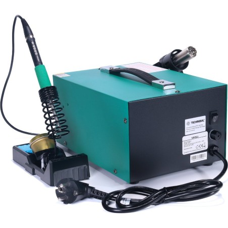 Set: Lötstation 706+ Heißluft, Kolophonium, Lötspitzen, Flussmittel, Lupe