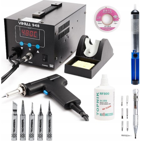 Techrebal LÖTSTATION YIHUA 948 75 W 2-in-1 + LÖTSPITZEN UND ABSAUGUNG